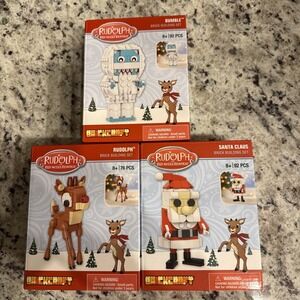 Brickcraft Rudolph Red-Nosed Reindeer Lot Of 3 Multiple brick building set NEW